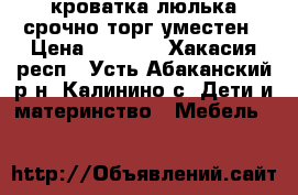 кроватка-люлька срочно торг уместен › Цена ­ 7 000 - Хакасия респ., Усть-Абаканский р-н, Калинино с. Дети и материнство » Мебель   